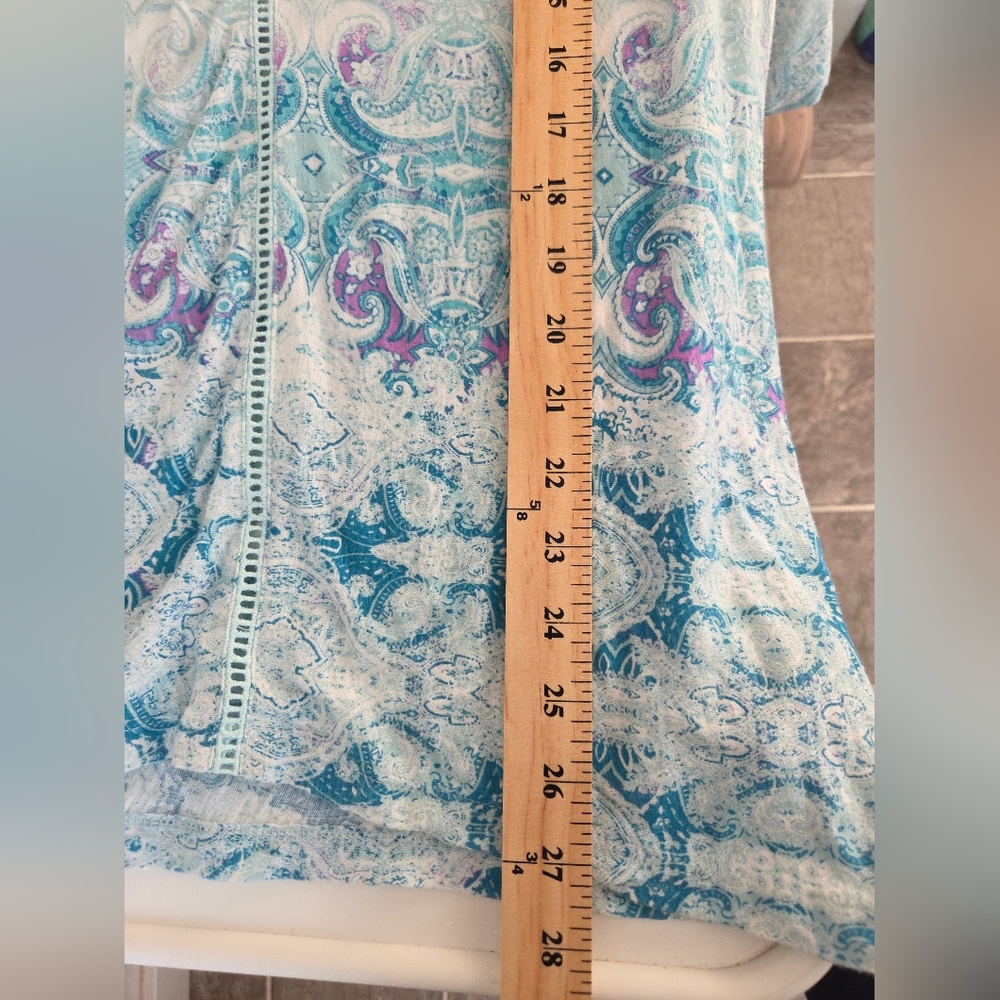 Vintage America Embellished Blue Cotton Blend Tunic Top Size 2X - Picture 9 of 12